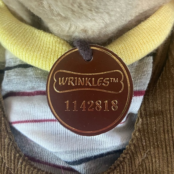 WRINKLES Dog Hand Puppet Plush Ganz Bros Brown 16” Shirt/Overalls Vintage 1981 - Picture 4 of 14